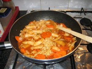 A delicious korean rabokki A delicious korean rabokki